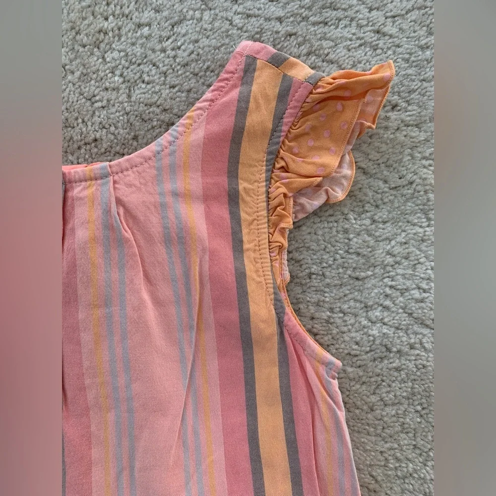 Matilda Jane Size 6 Orange Creamsicle Dream Chasers Tiered Striped Rayon Dress